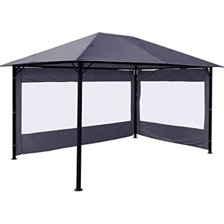 Quick Star Pavillonseitenteil Nizza, 250x190 cm, graues Polyester mit PE-Fenster, für Antik Pavillon 3x4 Meter – Bild 7