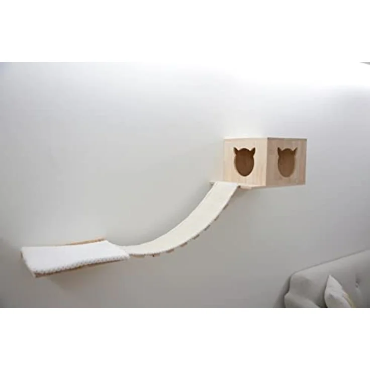 Kerbl Katzen Kletterwand Anden, Trittstufen Brett Säule Mulde Brücke Höhle 7-TLG – Bild 4