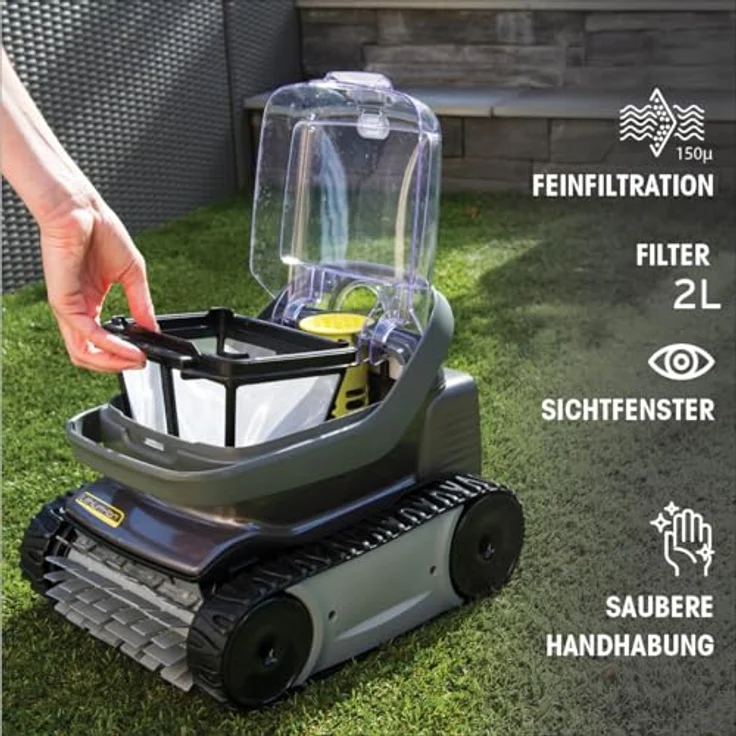 Zodiac OP 32, Automatischer kabelloser Poolreiniger, 6 kg, Lithium-Ionen-Akku, für Pools bis 8x4 m, einfache Wartung mit zugänglichem Filter – Bild 3