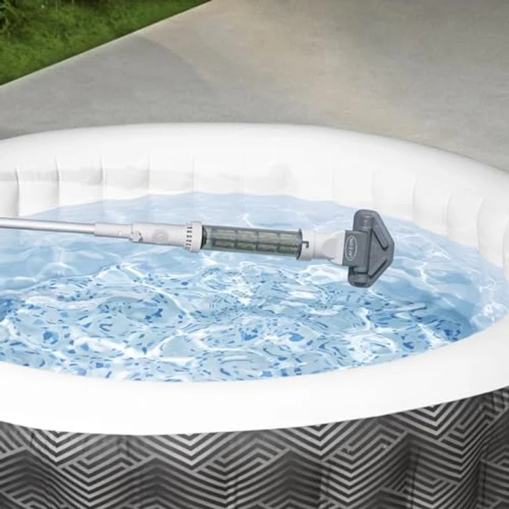 Bestway® LAY-Z-SPA® Xtras, akkubetriebener Pool- und Whirlpoolsauger, wiederaufladbar, 150 x 16,8 x 9,6 cm, Edelstahlbehälter – Bild 3
