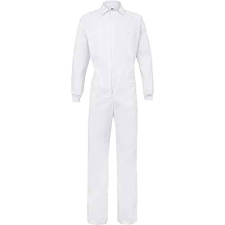 VELILLA Velilla 214 Jumpsuit, italienisches Modell mit asymmetrischem Mittelverschluss, Weiß, Größe 56, fünf Taschen und elastischem Bund