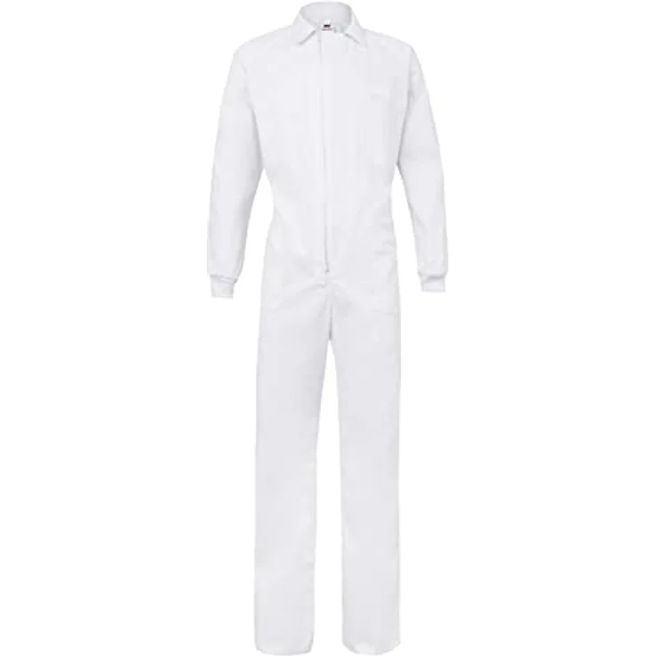 VELILLA Velilla 214 Jumpsuit, italienisches Modell mit asymmetrischem Mittelverschluss, Weiß, Größe 56, fünf Taschen und elastischem Bund – Bild 1