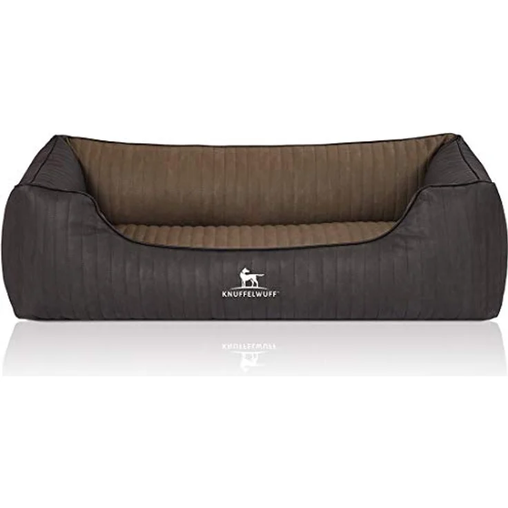 Knuffelwuff Orthopädisches Hundebett Outback XXL 120 x 85cm in Schwarz/Taupe - Formstabil, gelenkschonend, leicht zu reinigen - für große, mittelgroße und kleine Hunde – Bild 2