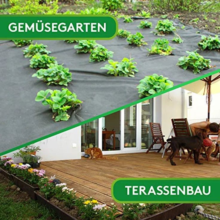 GardenGloss® Unkrautvlies 50m² – Wasserdurchlässige, reißfeste Unkrautfolie mit hoher UV-Stabilisierung, 50g/m² (50m x 1m, 1 Rolle) – Bild 5