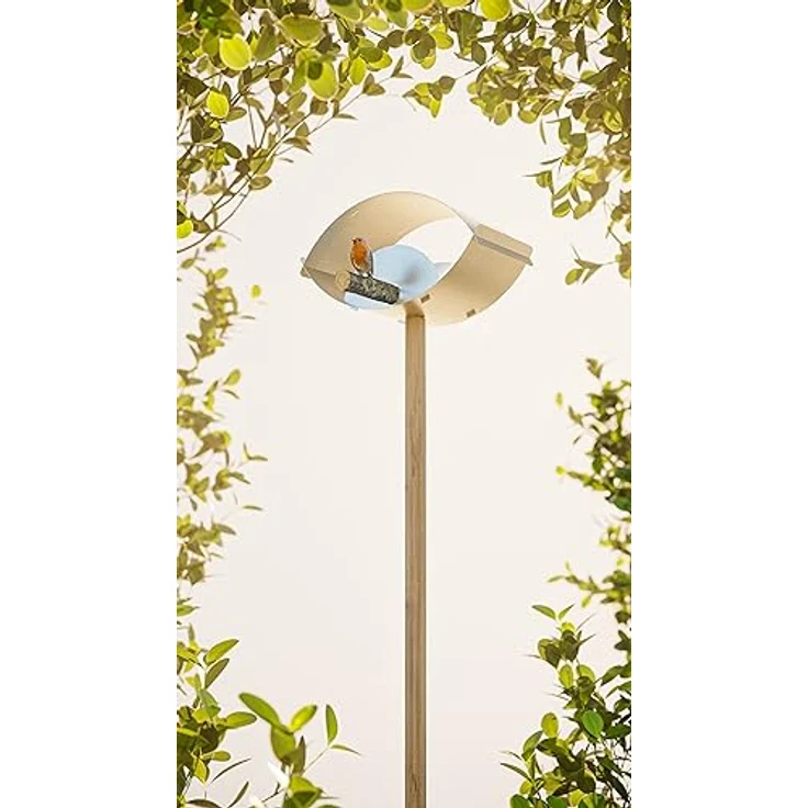 ALBERTS 355005 Vogelhäuschen Aussicht | Vogelfutterhaus aus Edelstahl in verschiedenen Trendfarben | Zum aufhängen oder hinstellen | Größe 420 x 110 x 140 mm – Bild 3