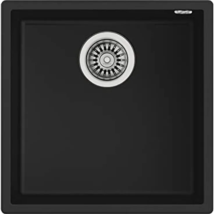 ACER 115230025 Küchenspüle aus Granit (Tegranit) mit Einer einzigen Schüssel von Teka Square 40.40 TG-schwarz-115230025, Schwarz