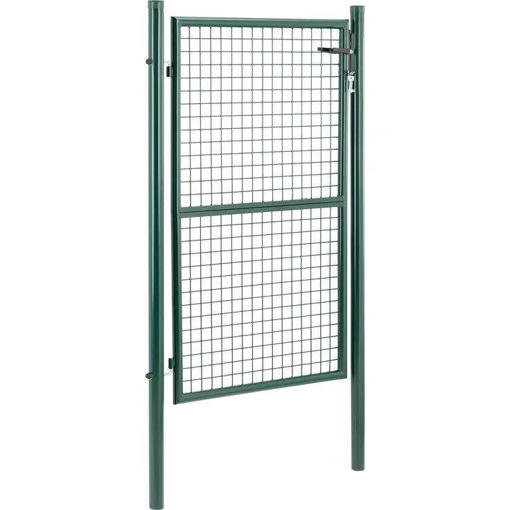 Wiesenfield Gartentor Metall Stahl 107.5 x 196 cm, Grüne Pulverbeschichtung, Abschließbar, Komplettset – Bild 1