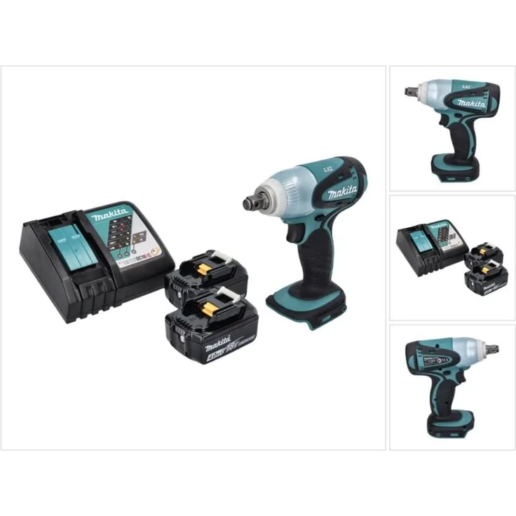 Makita DTW 251 RM Akku Schlagschrauber, 18 V 230 Nm, 1/2', inkl. 2x 4,0 Ah Akku und Ladegerät