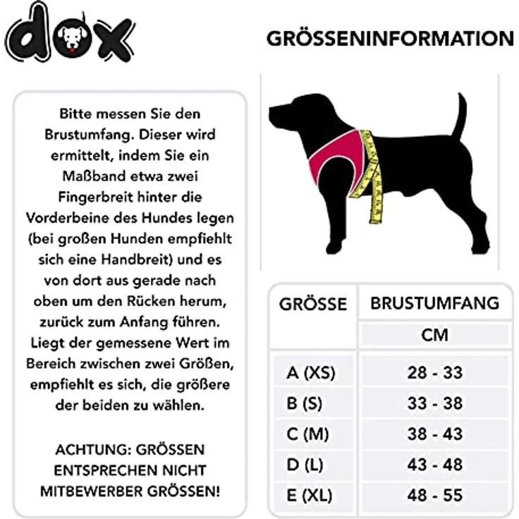 DDOXX Brustgeschirr Air Mesh, Step-In, reflektierend | viele Farben | für kleine, mittlere & mittelgroße Hunde | Hunde-Geschirr Hund Katze Welpe | Katzen-Geschirr Welpen-Geschirr | Pink, XS – Bild 5