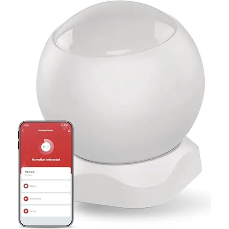 EMOS GoSmart - Smart Home PIR Bewegungssensor mit App - Zigbee - Bereich 8m, Winkel 90° - kabellos - magnetischer Halter, 3M-Klebebandbefestigung, inkl. Batterie - Google Home, Alexa kompatibel - weiß