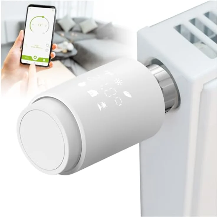 Olympia HT-02Y Smart Thermostat WiFi, programmierbares Heizkörperthermostat mit Tuya-App, Alexa & Google, einfache Installation, energieeffizient und komfortabel, 1 STK. – Bild 1