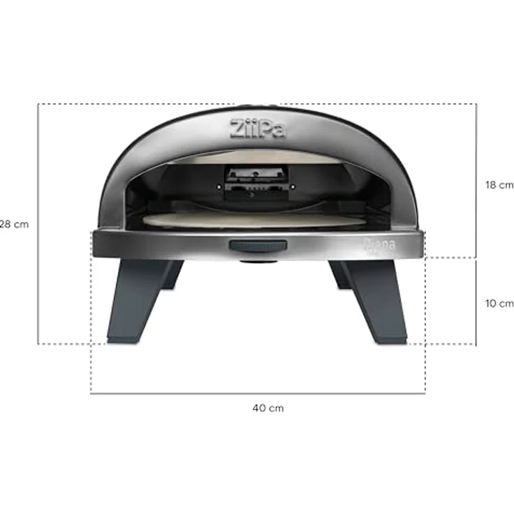 Ziipa Piana, Gas Pizzaofen mit drehbarem feuerfestem Stein, grau – Bild 6