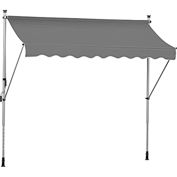 Ventanara® Klemmmarkise anthrazit Balkonmarkise Markise Spannmarkise Sonnenschutz (250 x 130 cm/Grau) - Preisvergleich – Bild 1