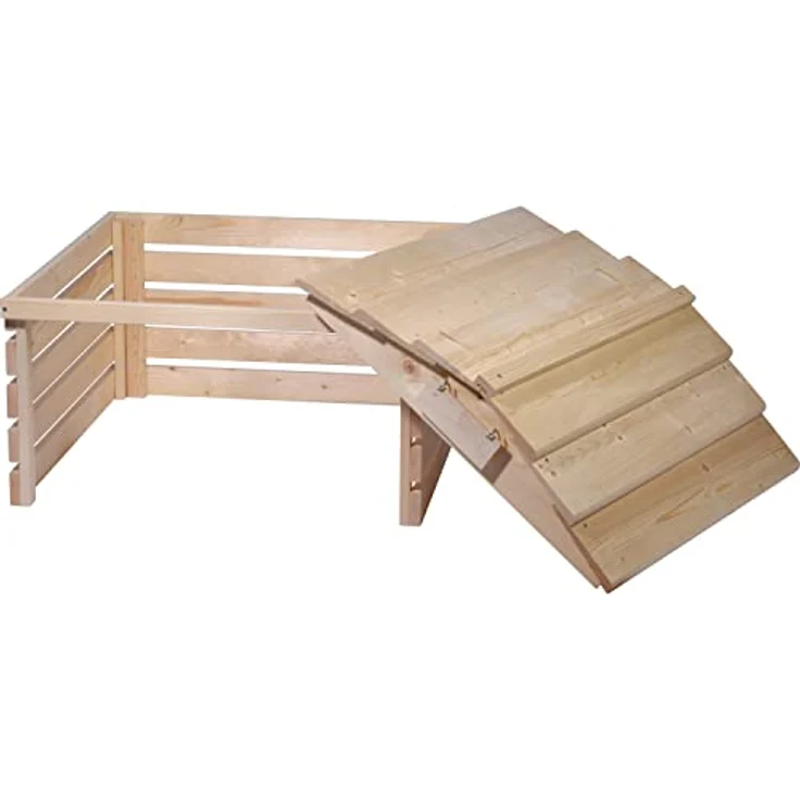 dobar 56194e Mährobotergarage mit abnehmbarem Dach - Rasenroboter Unterstand Massivholz - Rasenmäher Garage - Automower Überdachung - 78,5 x 74 x 52,5 cm - Natur – Bild 2