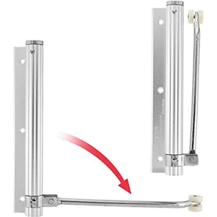MidGard Türschließer, automatischer Aluminiumlegierung für Innentüren und Außentüren bis 20 kg, korrosionsbeständig, inkl. Schrauben und Inbusschlüssel, Silber – Bild 3