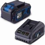 Scheppach 20V Starter-Kit mit 4Ah Akku & 2,4A Ladegerät (65W) | Lithium-Ionen-Akku | 3-stufige LED-Anzeige, schwarz