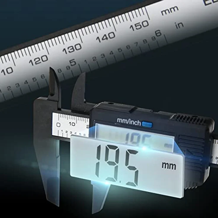 Retoo Digitaler Messschieber 150mm mit Ersatzbatterie, Spritzwasserdicht und Staubdicht Schieblehre mit LCD Bildschirm, Messwerkzeuge für Haushalt & Industrie, Messlehre für Messgenauigkeit – Bild 2