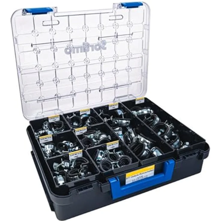Sortimo T-BOXX 320, Kleinteile-Aufbewahrung mit 16 Insetboxen H63, transparentem Deckel und flexiblem Trennsystem – Bild 2