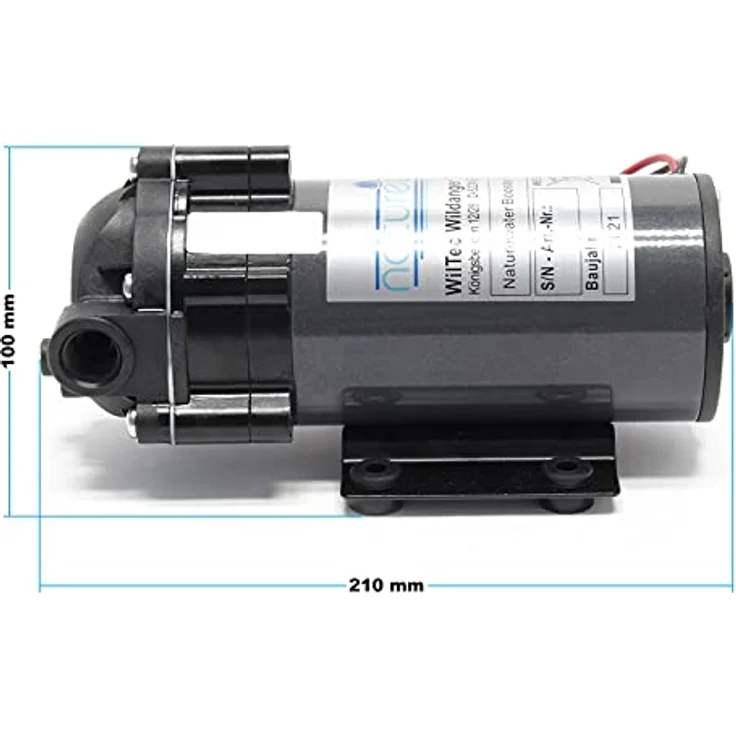 Naturewater Druckerhöhungspumpe 400 GPD, Booster Pumpe mit 96 W, Eingangsdruck 2 bar und Ausgangsdruck 5 bar für Umkehrosmoseanlagen – Bild 4