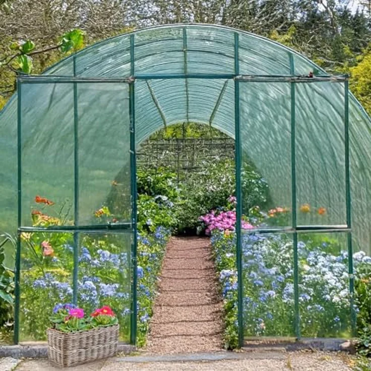 Kobolo Blumenbank LALE, eckiger Pflanzkorb aus Rattan, grau, 71x37x35 cm, ideal für Balkon, Terrasse und Innenbereich, mit integrierter Folie. – Bild 2