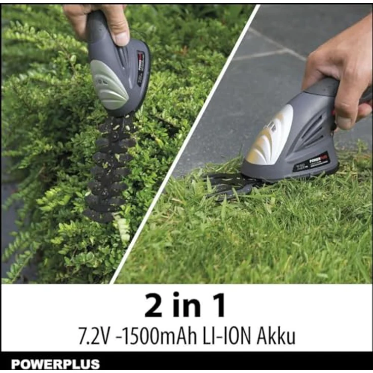 Powerplus POWEG4500 Heckenschere mit Li-Ionen Akku 7,2 Volt 1500mAh - Rasenschere Strauchschere – Bild 2