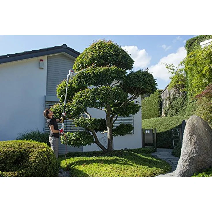 IKRA Teleskop-Heckenschere ITHS 600, Elektro-Gerät mit 51,4 cm Schnittlänge, Schultergurt und Pflegespray – Bild 8