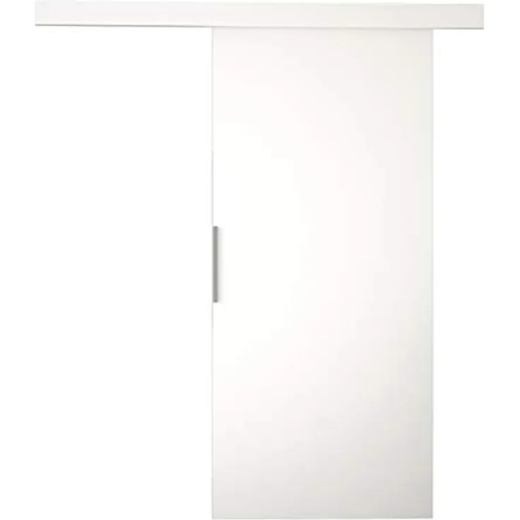 Mirjan24 Schiebetürsystem Flash I mit Selbstschließer Zimmertür Aluminiumgriff Komplett-Set für Schiebetüren, Tür Innentüren Trennwände Weiß, Modell: 90