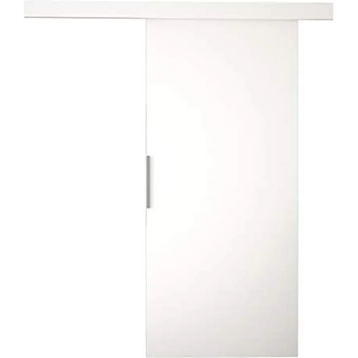 Mirjan24 Schiebetürsystem Flash I mit Selbstschließer Zimmertür Aluminiumgriff Komplett-Set für Schiebetüren, Tür Innentüren Trennwände Weiß, Modell: 90 – Bild 1