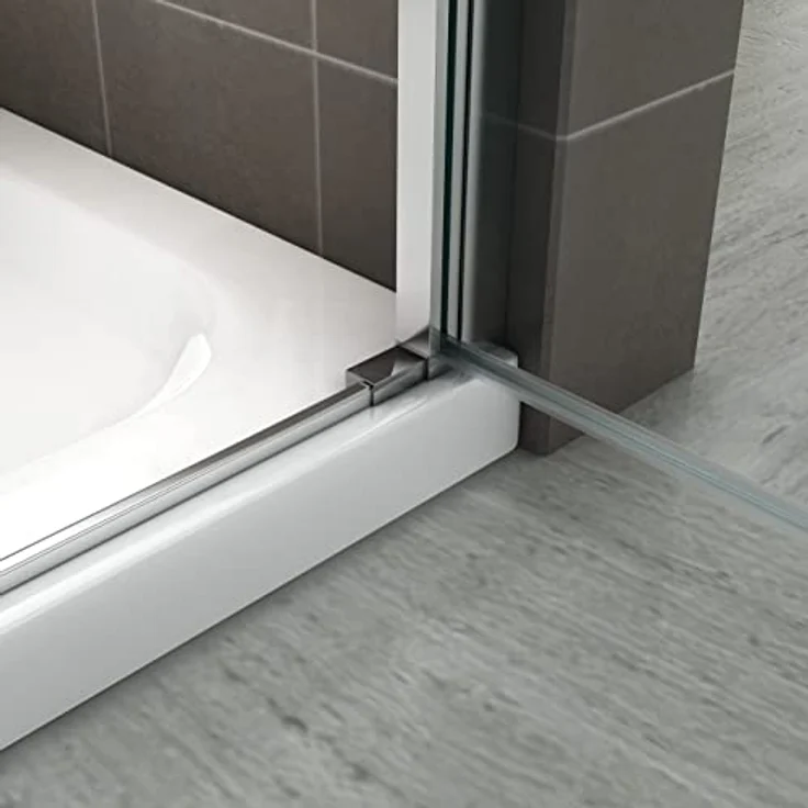 i-flair Duschtür 74-77 cm, 185 cm hoch, aus 6 mm transparentem Sicherheitsglas mit Edelstahlgriffen und magnetischer Dichtung – Bild 6