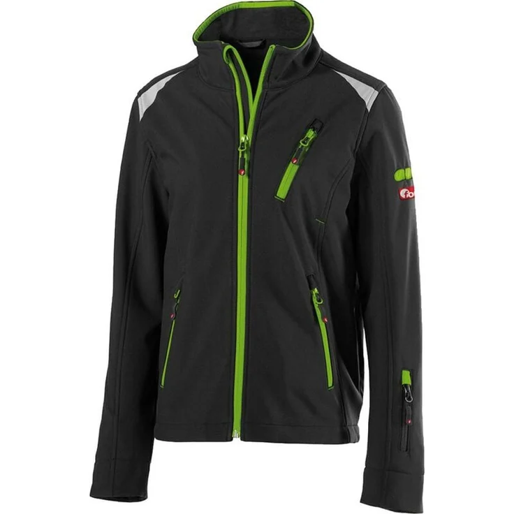 FORTIS Kids Jacke 24, Softshelljacke für Kinder, wasserdicht und atmungsaktiv, schwarz-limegreen, Gr. 98-104