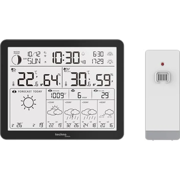 Techno Line WD3000 WLAN-Wetterstation mit 4-Tage-Vorhersage, max. 1 Sensor, innovative Tuya-Technologie – Bild 2