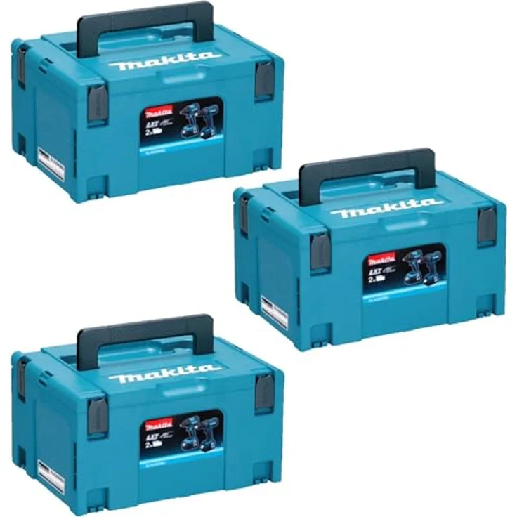 Makita MAKPAC Systemkoffer Gr. 3 im 3er-Set Kunststoffkoffer 395 mm x 295 mm x 215 mm ohne Einlage – Bild 2