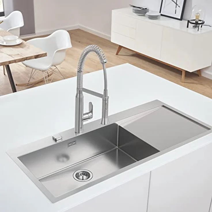 GROHE K1000 | Edelstahlküchenspüle mit Abtropffläche - links einbaubar, 80 cm | edelstahl | 31581SD1 – Bild 4