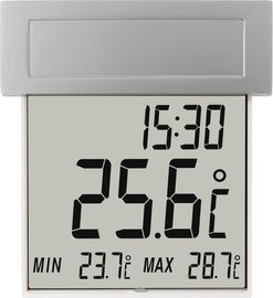 TFA Vision Solar, Thermometer + Hygrometer mit Solarbeleuchtung, grau