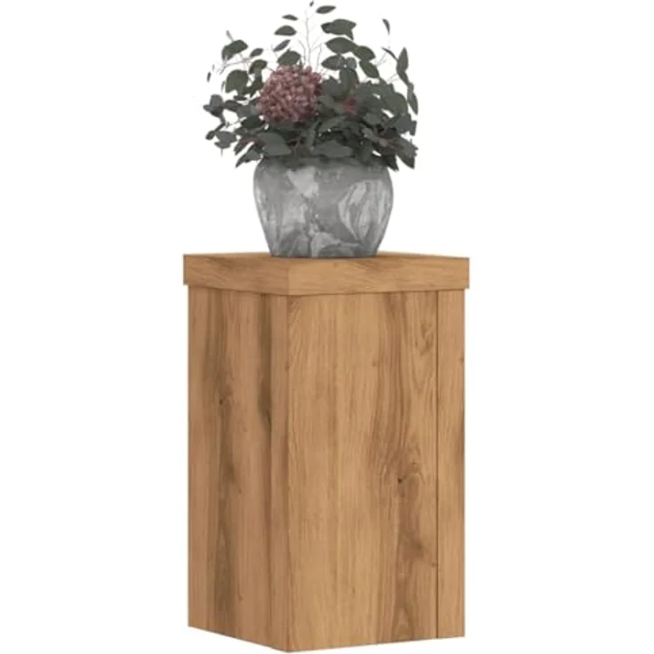 vidaXL Pflanzenständer 2er Set, Artisan-Eiche, stabiler Holzwerkstoff, 10x10x18 cm – Bild 3