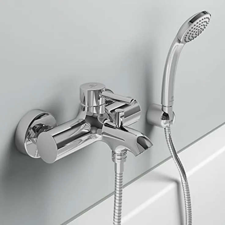 Ideal Standard Badearmatur Ceraline AP, Wand-Duscharmatur mit verchromter Oberfläche und manuellem Temperaturregler – Bild 5