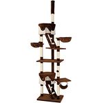 lionto Kratzbaum XXL Kletterbaum Katzenkratzbaum Katzenbaum höhenverstellbar 230-250 cm, braun/beige