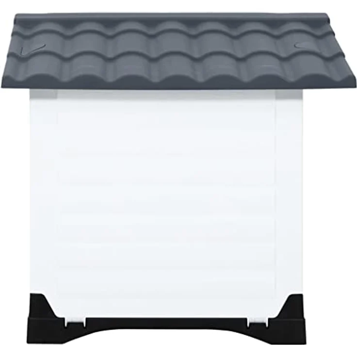 vidaXL Hundehütte Grau 90,5x68x66 cm Polypropylen – Bild 3