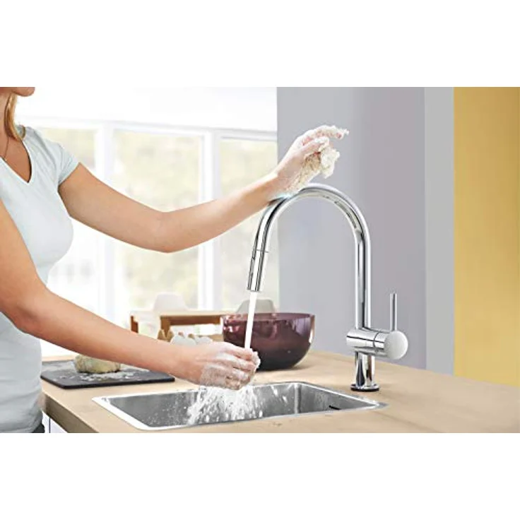 Grohe Minta Touch, Küchenarmatur mit C-Auslauf, Dualbrause, Laminarstrahl, Hochdruck, 360° schwenkbar – Bild 2