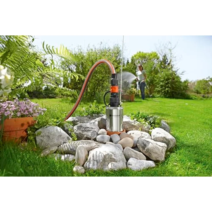 Gardena Premium Tiefbrunnenpumpe 6000-5 inox: Brunnenpumpe aus rostfreiem Edelstahl mit 6000l-h Fördermenge, inkl. integriertem Thermoschutzschalter (1492-20) Tiefbrunnenpumpe – Bild 2