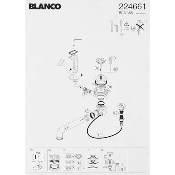 Blanco Nachrüstset Ablauffernbedienung für Favos Silgranit Puradur, 1 x 3,5'', aus Kunststoff und Edelstahl, silber – Bild 10