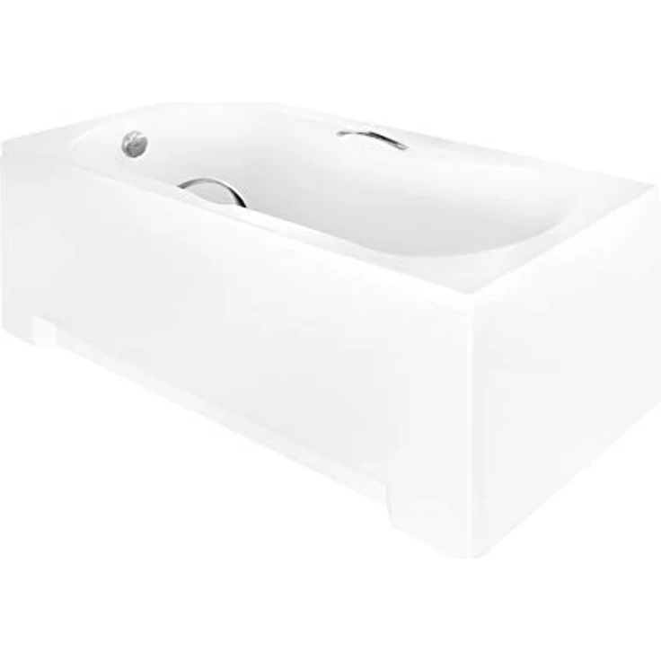 Besco BADLAND ARIA PLUS Badewanne, 170x70 cm, Weiß, Acryl mit Automatik Ablaufgarnitur, Komplettset mit Acrylschürze und Füßen, Made in EU – Bild 2