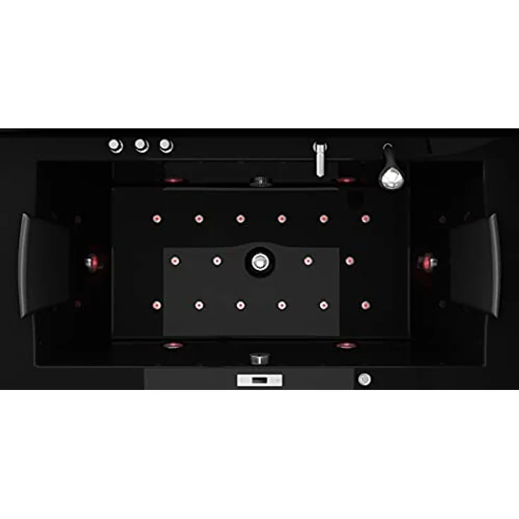 Jet-Line Whirlpool-Badewanne VILLA EUGENIE, schwarz, Massagedüsen, Luftdüsen, LED-Beleuchtung - Preisvergleich – Bild 2