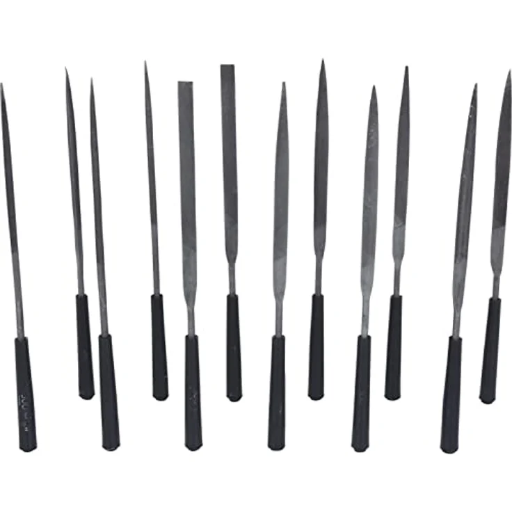KS Tools 140.3050 Nadelfeilen-Satz mit Kunststoffheft, 12-tlg. Schwarz – Bild 4