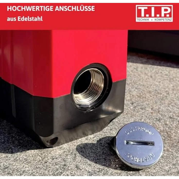 T.I.P. NanoPump 2400, Gartenpumpe mit Permanentmagnetmotor, kompakt und leise, Edelstahlanschlüsse – Bild 2