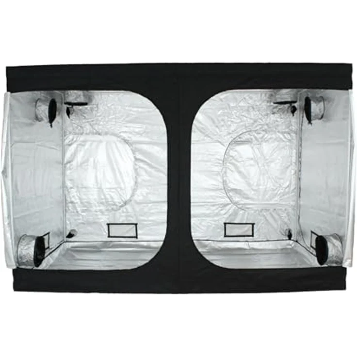 Hongyi Growbox 300x150x200 cm, Indoor Anzucht Growzelt Pflanzenzelt Schwarz mit hochreflektierender Aluminiumfolie – Bild 2