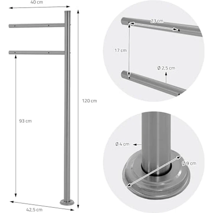ML-DESIGN Standbriefkasten mit Zeitungsfach, Edelstahl Silber, 120cm Standfuß und Bodenanker, witterungsbeständig und rostfrei – Bild 8