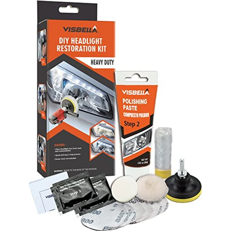 Visbella - Scheinwerfer Restauration Satz für 2 Frontscheinwerfer Reparatur Kit Politur Set – Bild 2