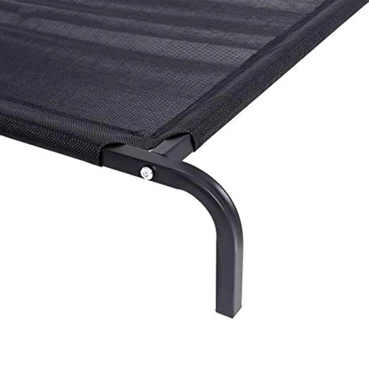 lionto Hundeliege Outdoor erhöhtes Hundebett Haustierliege, (S) 75x47 cm schwarz – Bild 4