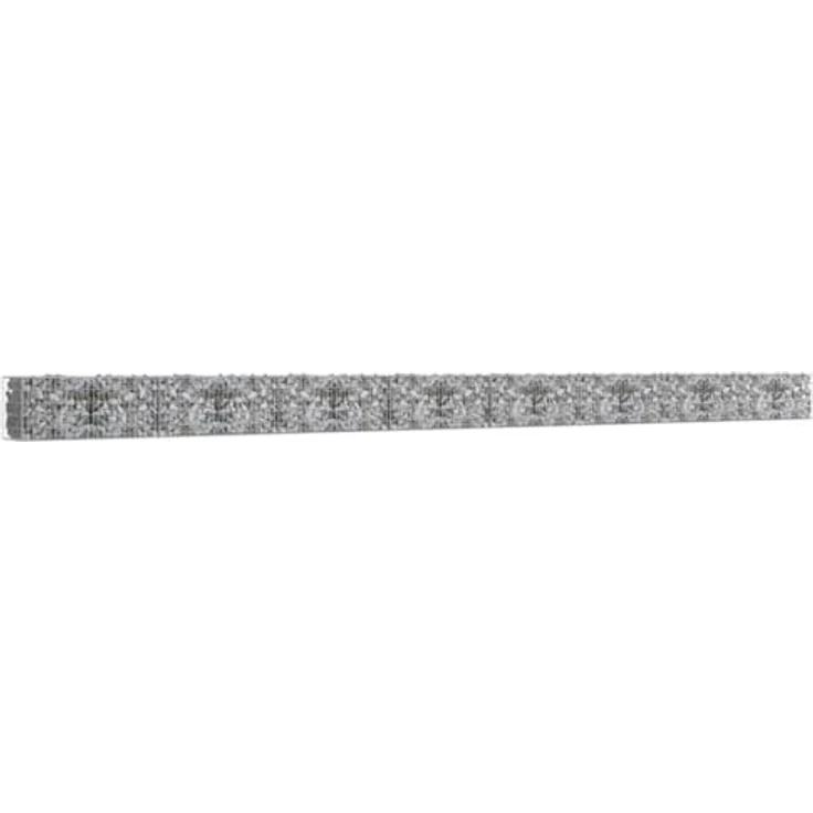 vidaXL Gabionenwand mit Abdeckung Verzinkter Stahl 900×50×50 cm – Bild 2